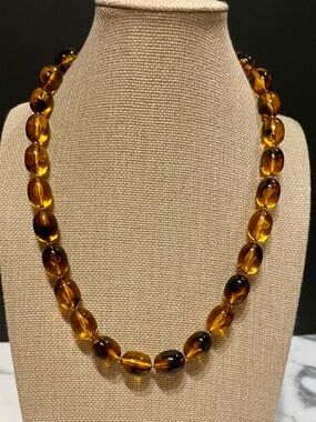 Polished Baltic Amber Beaded Necklace